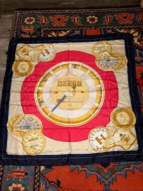 VINTAGE BMW Original Factory Silk Scarf VDO Dashboard Gauges Made in Italy